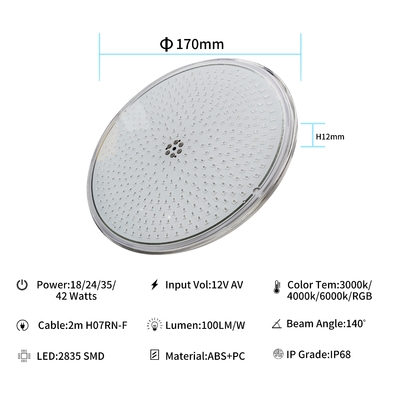 RF-003b-252 RGB λεπτά φω'τα IP68 λιμνών PAR56 των οδηγήσεων για αστρικό